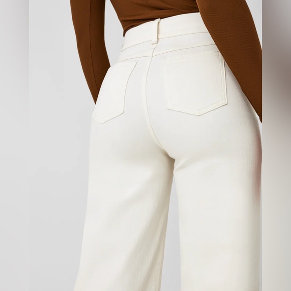 💘 SPANX 20465 Seamed Front, Wide Leg Jeans - Ecru Wash - - Picture 4 of 5